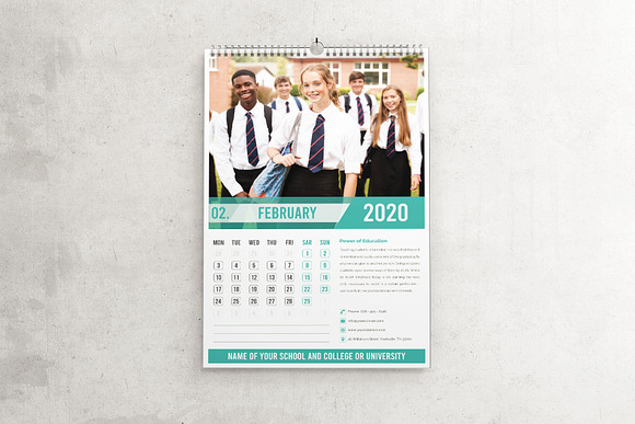 2020 Education Calendar Templates in Stationery Templates - product preview 2