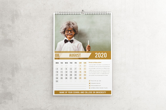 2020 Education Calendar Templates in Stationery Templates - product preview 4