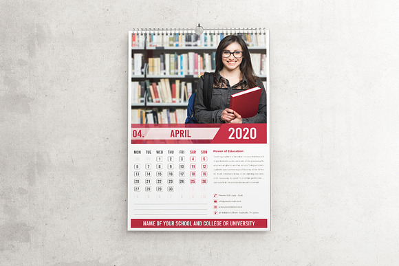 2020 Education Calendar Templates in Stationery Templates - product preview 5