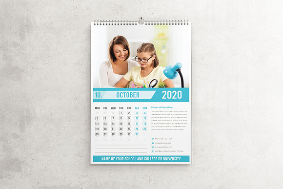 2020 Education Calendar Templates in Stationery Templates - product preview 6