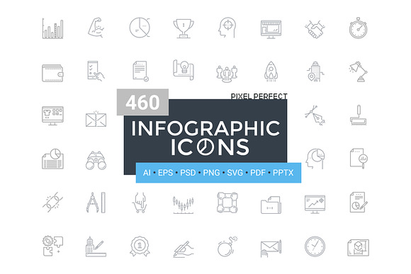 460 Infographic Icons. Free Updates in Icons - product preview 8