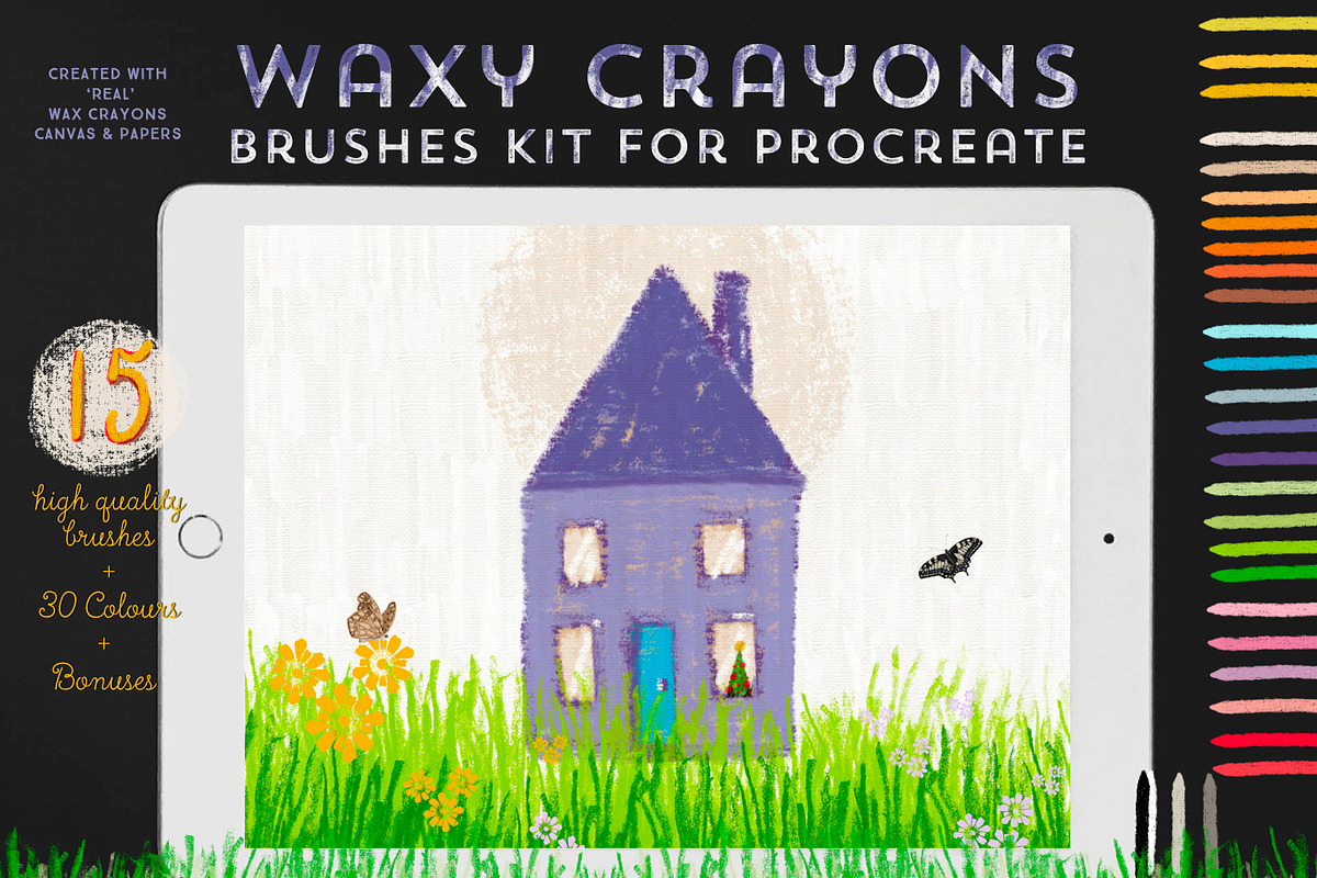 Waxy Crayons Procreate Brushes Kit in Add-Ons - product preview 8