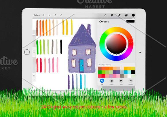 Waxy Crayons Procreate Brushes Kit in Add-Ons - product preview 1