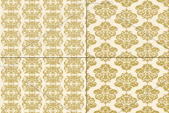 Seamless Gold Damask Patterns in Patterns - product preview 4