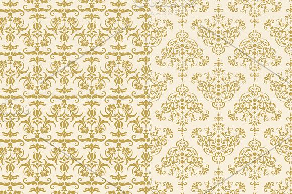 Seamless Gold Damask Patterns in Patterns - product preview 6