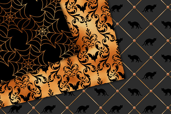 Black and Copper Halloween Patterns in Patterns - product preview 1