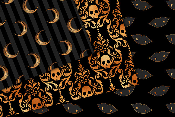 Black and Copper Halloween Patterns in Patterns - product preview 2