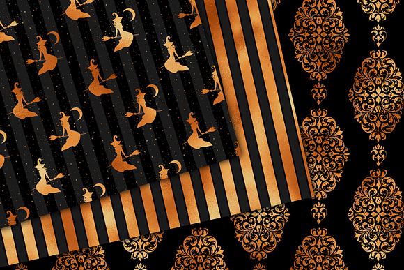 Black and Copper Halloween Patterns in Patterns - product preview 3