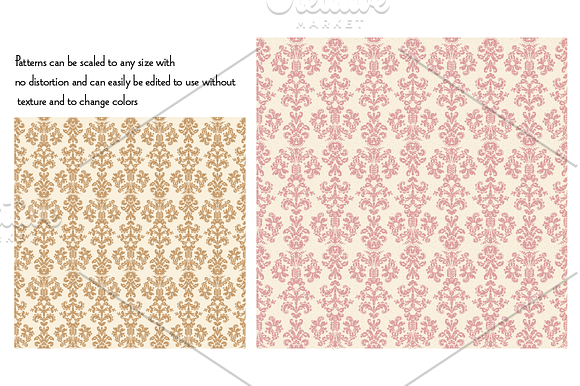 Seamless Blue Damask Patterns in Patterns - product preview 2