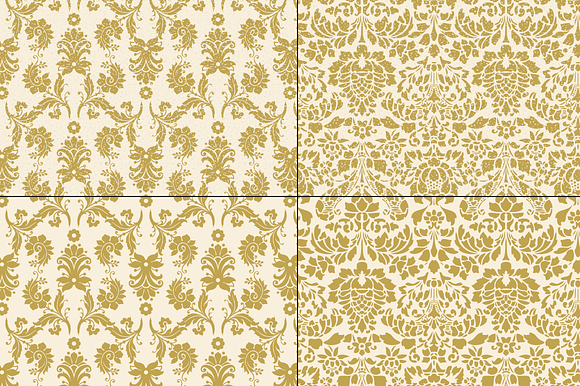 Seamless Gold Damask Patterns in Patterns - product preview 8