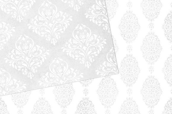 White Damask Digital Paper in Patterns - product preview 1