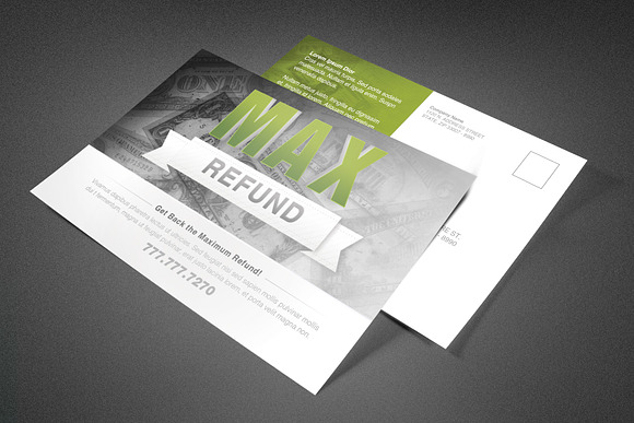 Max Refund Postcard Template in Postcard Templates - product preview 1