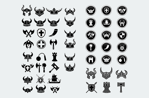 Viking Symbols Clipart Set in Logo Templates - product preview 2