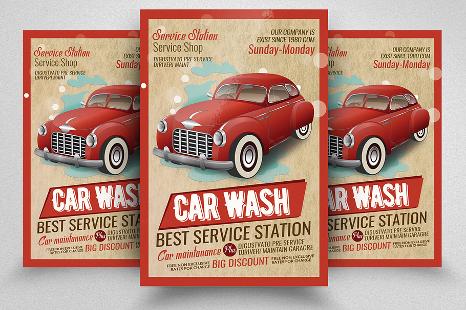 Car Wash Services Flyer Template in Flyer Templates - product preview 8