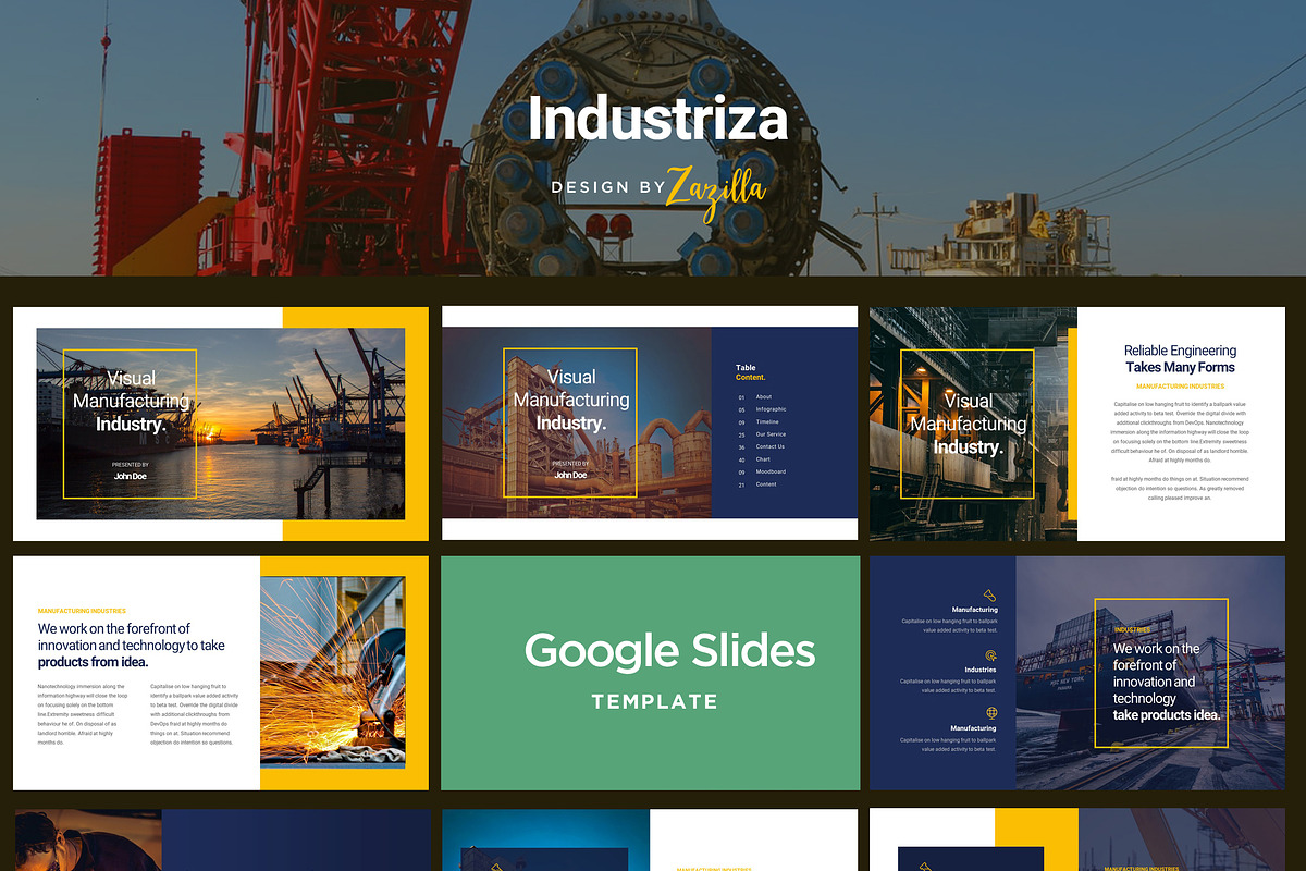 Industriza - Industrial Google Slide in Google Slides Templates - product preview 8