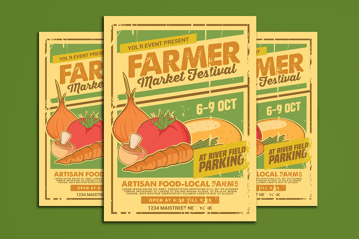 Farmer Market Festival in Flyer Templates - product preview 8