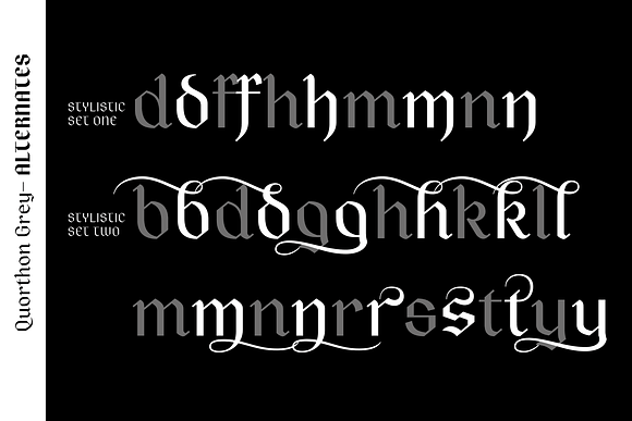 Quorthon Grey - 5 Font Pack in Blackletter Fonts - product preview 3