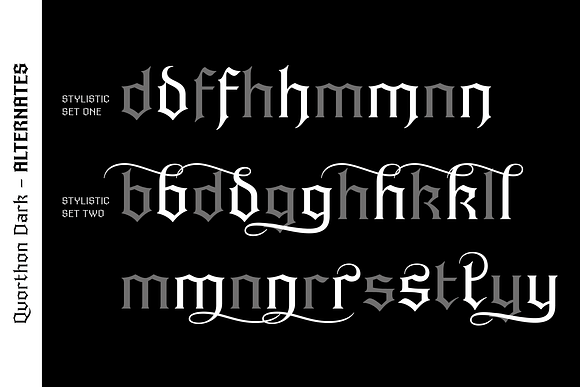Quorthon Dark – 5 Font Pack in Blackletter Fonts - product preview 3