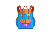 Rucksack Unisex in Brown and Blue