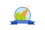 Hop Beverages Logo Golden Wheat