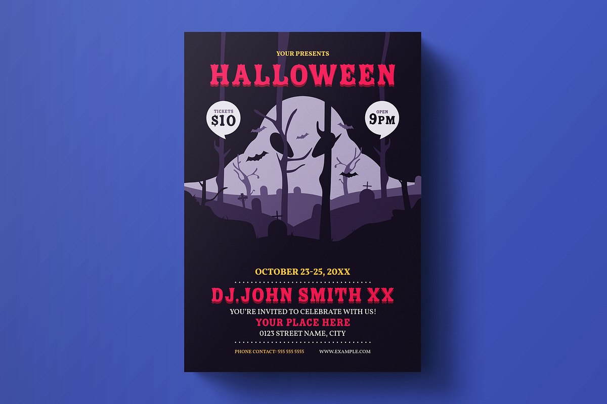 Halloween Party Flyer Template #05 in Flyer Templates - product preview 8