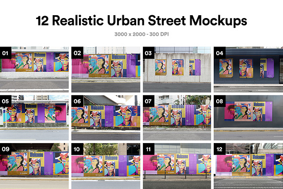 12 Urban Street Mockups - PSD in Branding Mockups - product preview 1
