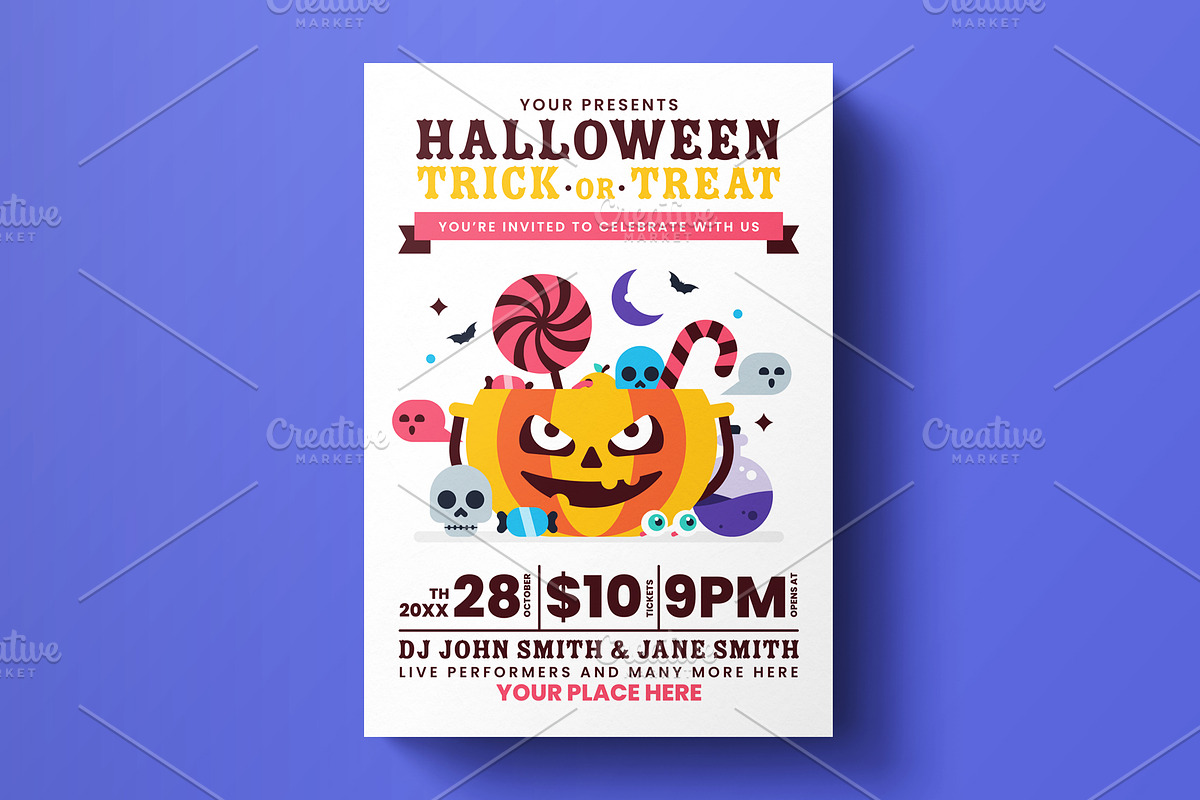 Halloween Party Flyer Template #12 in Flyer Templates - product preview 8