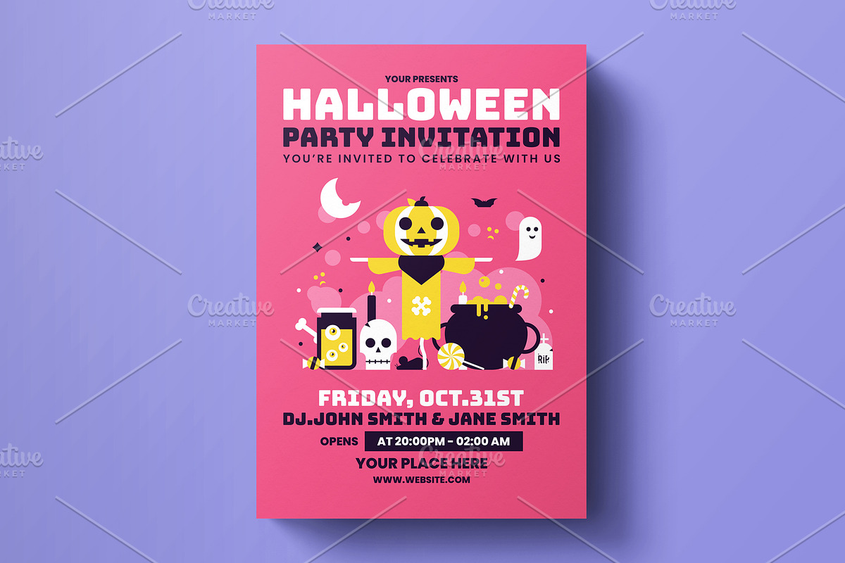 Halloween Party Flyer Template #015 in Flyer Templates - product preview 8