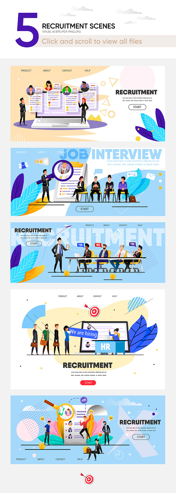 Recruitment Scenes Web Templates in Website Templates - product preview 1