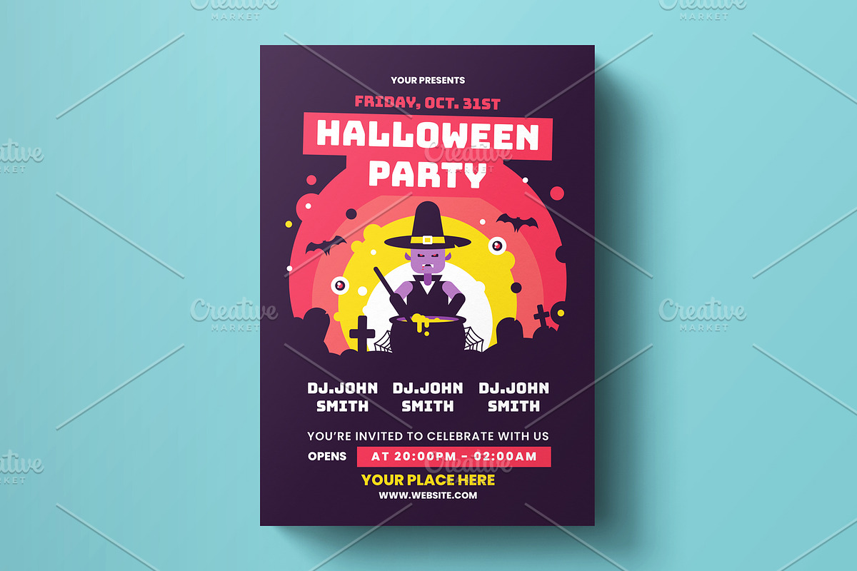 Halloween Party Flyer Template #017 in Flyer Templates - product preview 8