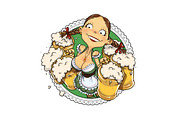 Oktoberfest girl with glass of beer