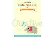 Elephant Baby Shower Card Vector
