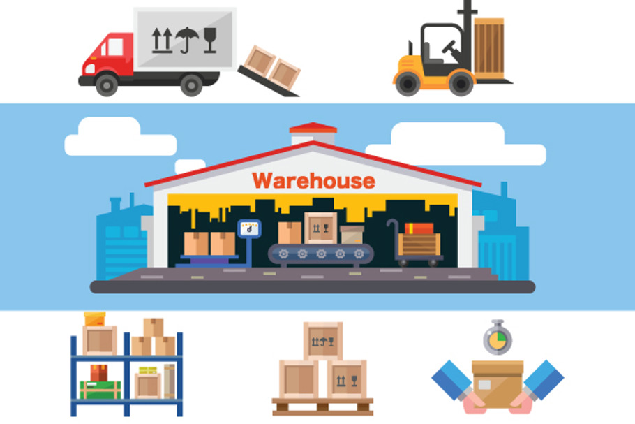 Warehouse flat vector illustration. in Illustrations - product preview 8