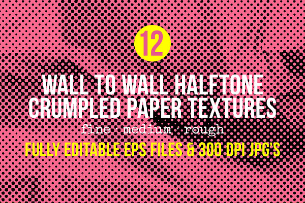 Crumpled Paper Halftone Backgrounds