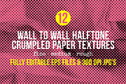 Crumpled Paper Halftone Backgrounds