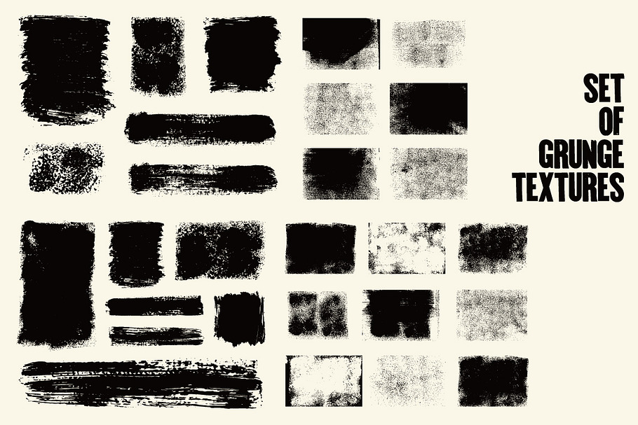Set of grunge vector textures. in Textures - product preview 8
