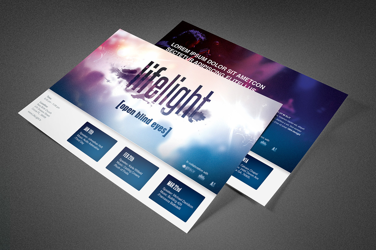 LifeLight Church Postcard in Postcard Templates - product preview 8