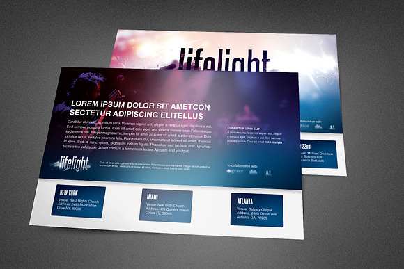LifeLight Church Postcard in Postcard Templates - product preview 1