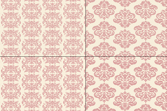 Seamless Pink Damask Patterns in Patterns - product preview 3