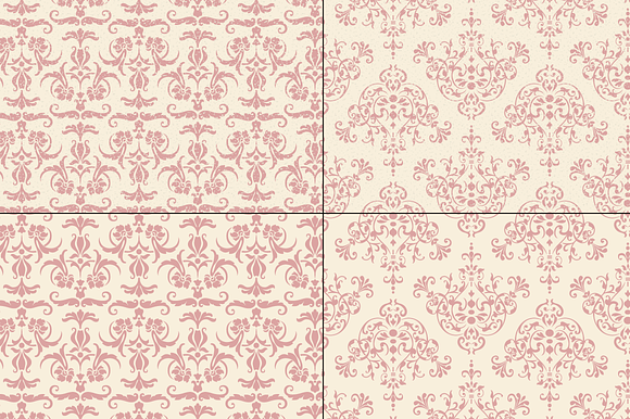 Seamless Pink Damask Patterns in Patterns - product preview 5