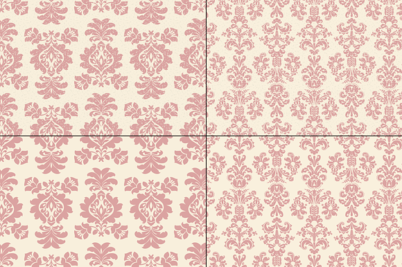 Seamless Pink Damask Patterns in Patterns - product preview 6