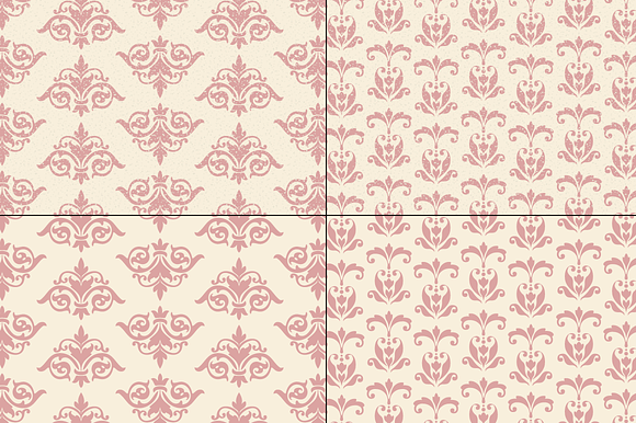 Seamless Pink Damask Patterns in Patterns - product preview 7