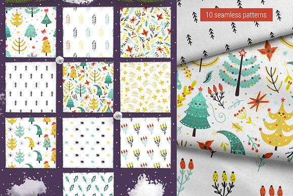 Happy Christmas Trees Collection in Illustrations - product preview 2