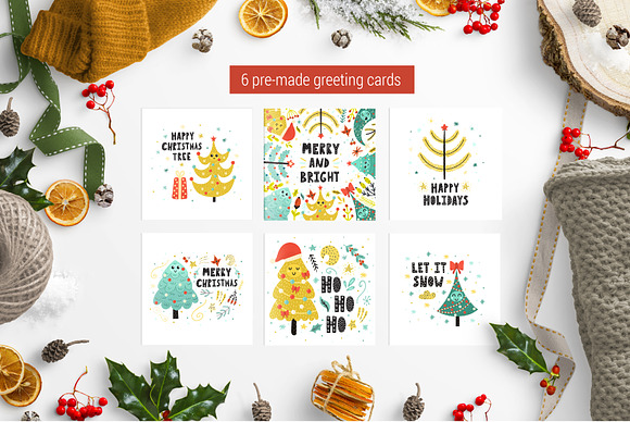 Happy Christmas Trees Collection in Illustrations - product preview 4
