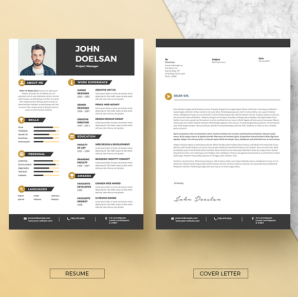 Modern Resume & CV Template in Letter Templates - product preview 2