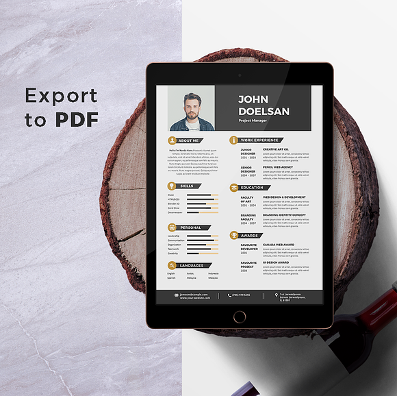 Modern Resume & CV Template in Letter Templates - product preview 6