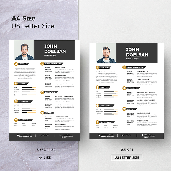 Modern Resume & CV Template in Letter Templates - product preview 7