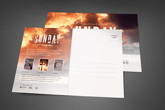 Resurrection Sunday Church Postcard in Postcard Templates - product preview 1