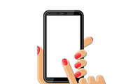 Smartphone in woman's hands
