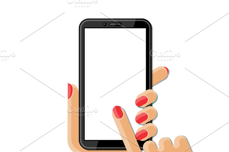 Smartphone in woman's hands in Illustrations - product preview 8